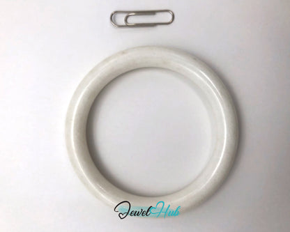 Natural White Nephrite Grade A Jade Bracelet Bangle (#FJJDB012)