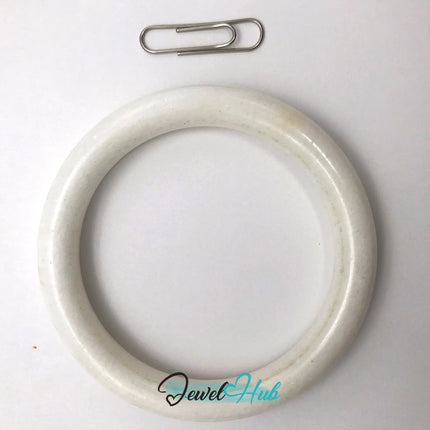 Natural White Nephrite Grade A Jade Bracelet Bangle (#FJJDB012) JH