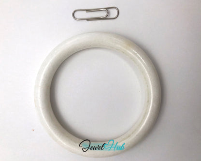 Natural White Nephrite Grade A Jade Bracelet Bangle (#FJJDB012)