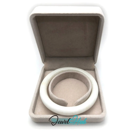 Natural White Nephrite Grade A Jade Bracelet Bangle (#FJJDB012) JH