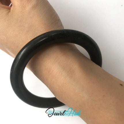 Vintage Black Jade Jadeite Bangle Bracelet JH