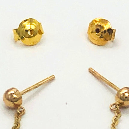 14k (585) Solid Gold mounted Tear-Drop Jade Earring JH