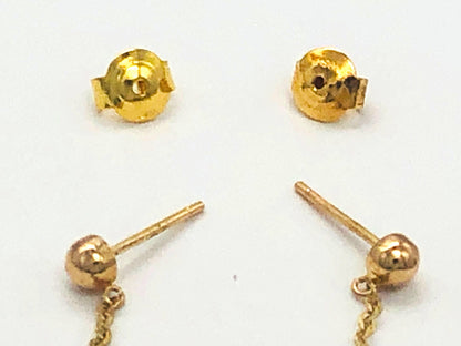 14k (585) Solid Gold mounted Tear-Drop Jade Earring