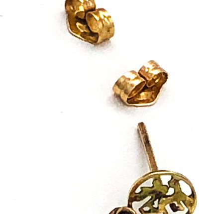 14k (585) Solid Yellow Gold crafted “Fok" mounting heart-shaped jade drop earrings JH