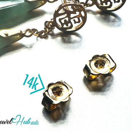 14K Gold Jade Drop Earrings – Harmony in Motion JH