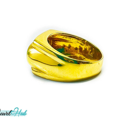 18k Gold Jade & Diamond Ring - Hallmarked (750) | UK R US 9 | Oval Jade & 0.48ct Diamonds JH