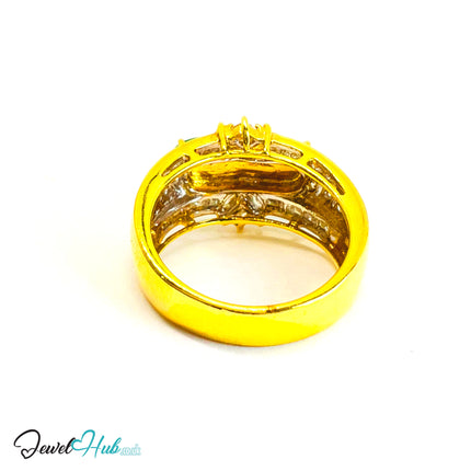 18K Gold Jade & Diamond Ring · 2.15ct Oval Jade · 0.32ct Diamonds · UK N · US 6.75 · Luxe Elongated Ban - JewelHub