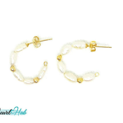 14K Solid Gold Freshwater Pearl Cascade Earrings – Lightweight & Sculptural Elegance JH