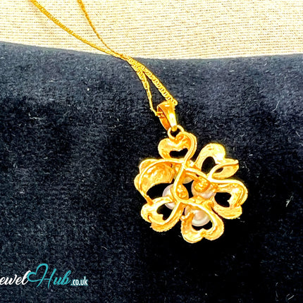 Golden Petals | Floral Elegance Pendant in 14K Solid Gold JH