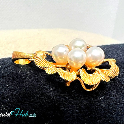 Golden Petals | Floral Elegance Pendant in 14K Solid Gold JH