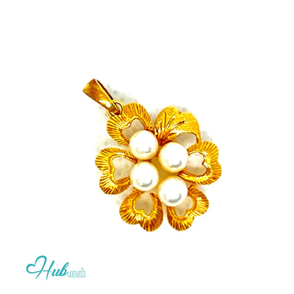 Golden Petals | Floral Elegance Pendant in 14K Solid Gold JH