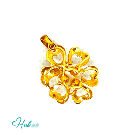 Golden Petals | Floral Elegance Pendant in 14K Solid Gold JH