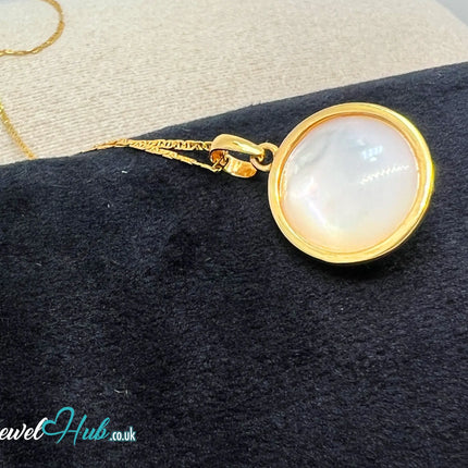 Blush Dawn | Large Pearl Pendant in 14K Solid Gold JH