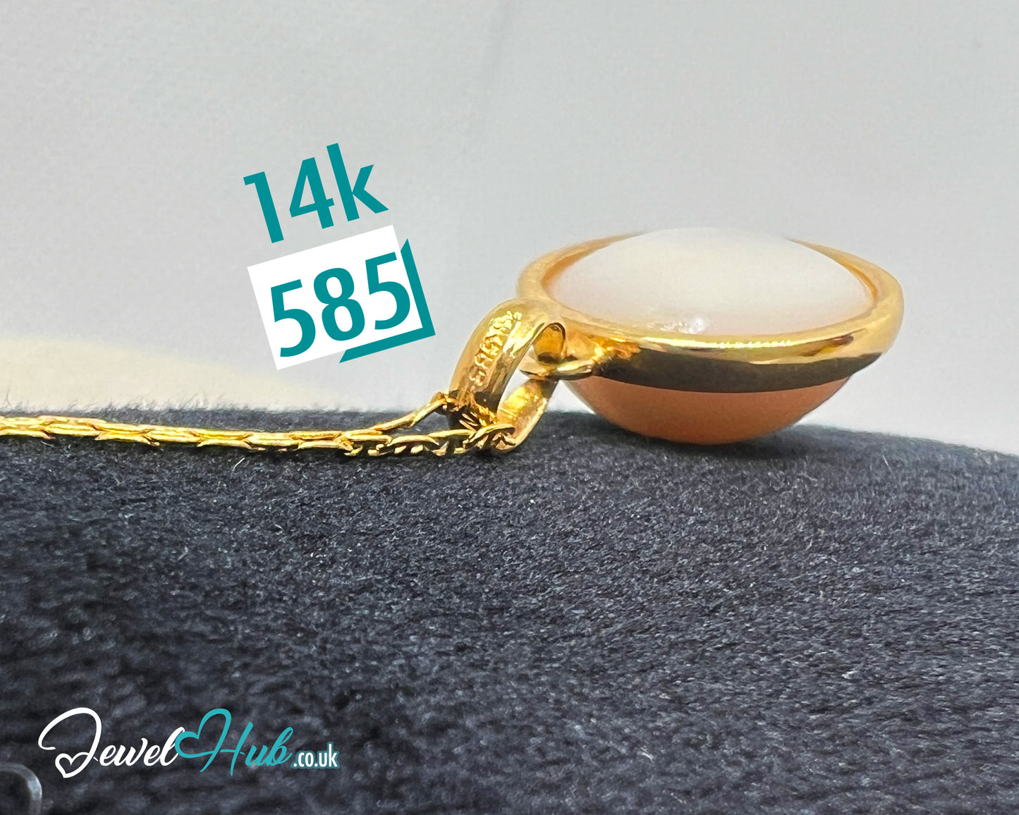 Blush Dawn | Large Pearl Pendant in 14K Solid Gold