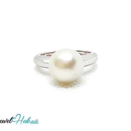 18K White Gold South Sea Pearl Ring – Hallmarked (750) | UK I½ US 4.5 | Legacy in a Luster JH