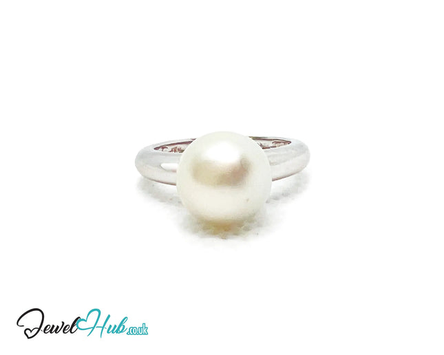 18K White Gold South Sea Pearl Ring – Hallmarked (750) | UK I½ US 4.5 | Legacy in a Luster JH