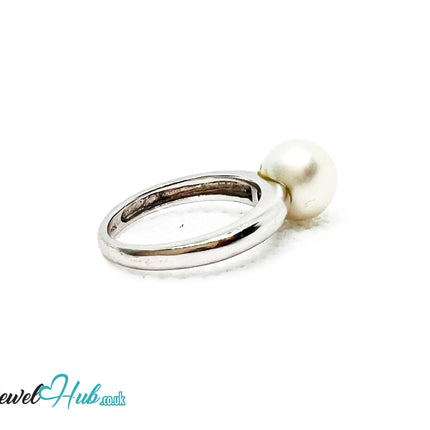 18K White Gold South Sea Pearl Ring – Hallmarked (750) | UK I½ US 4.5 | Legacy in a Luster JH