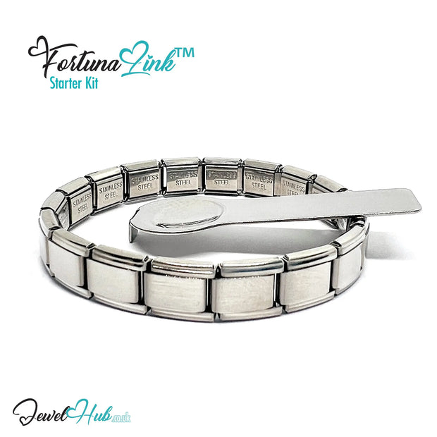 Italian Charm Bracelet by FortunaLink™ – 18-Link Modular Starter Bundle CA