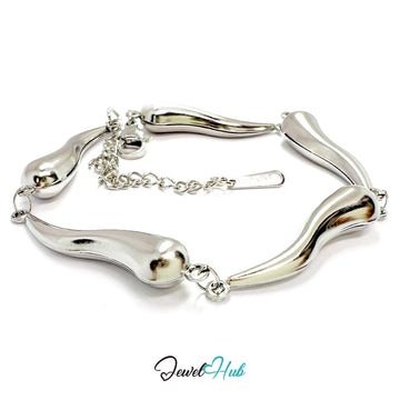 Stainless Steel Flame Motif Silver Bracelet
