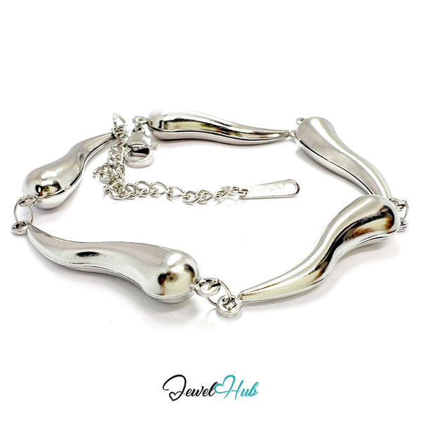 Stainless Steel Flame Motif Silver Bracelet