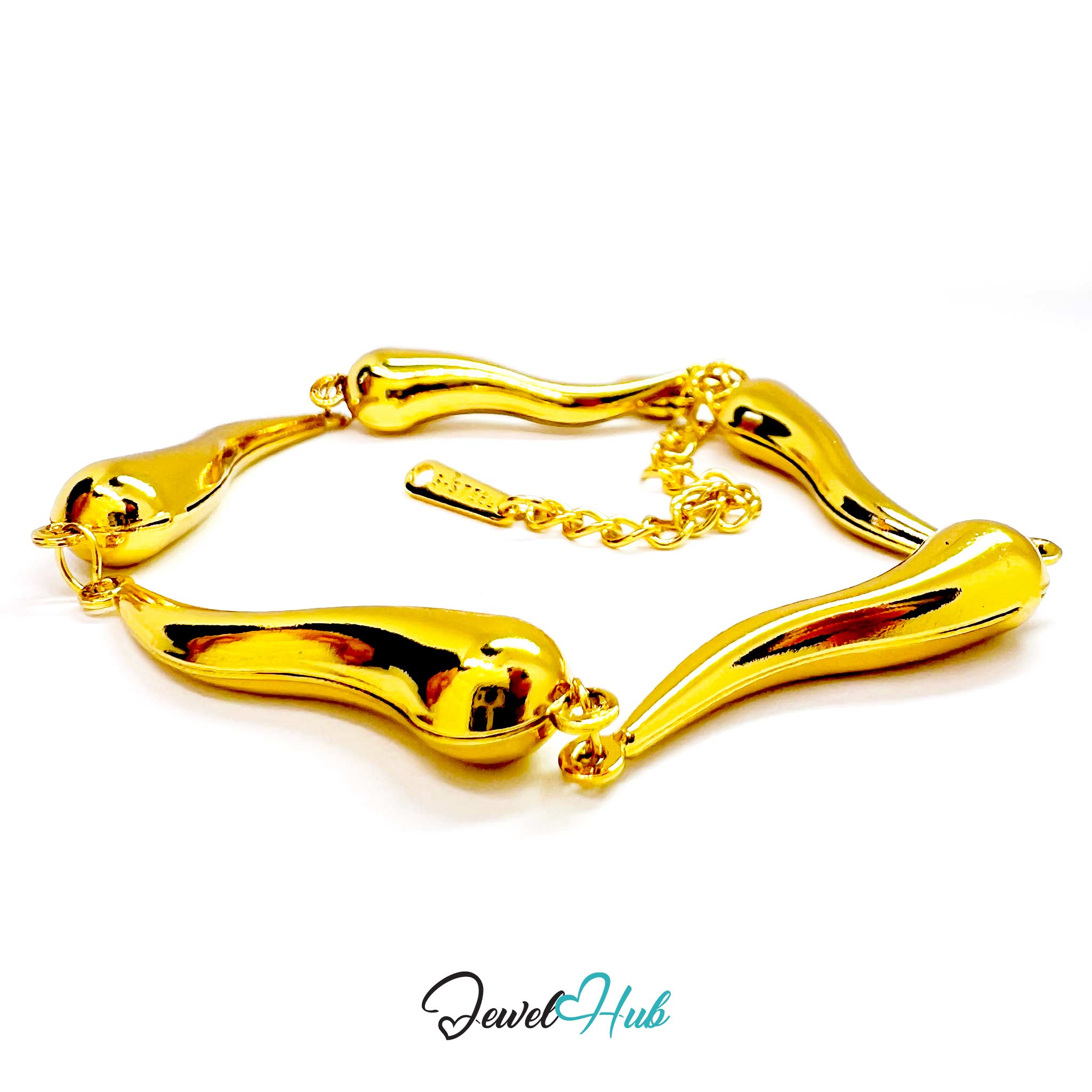 Stainless Steel Flame Motif Gold Bracelet