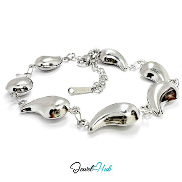 Stainless Steel Petite Flame Motif Silver Bracelet