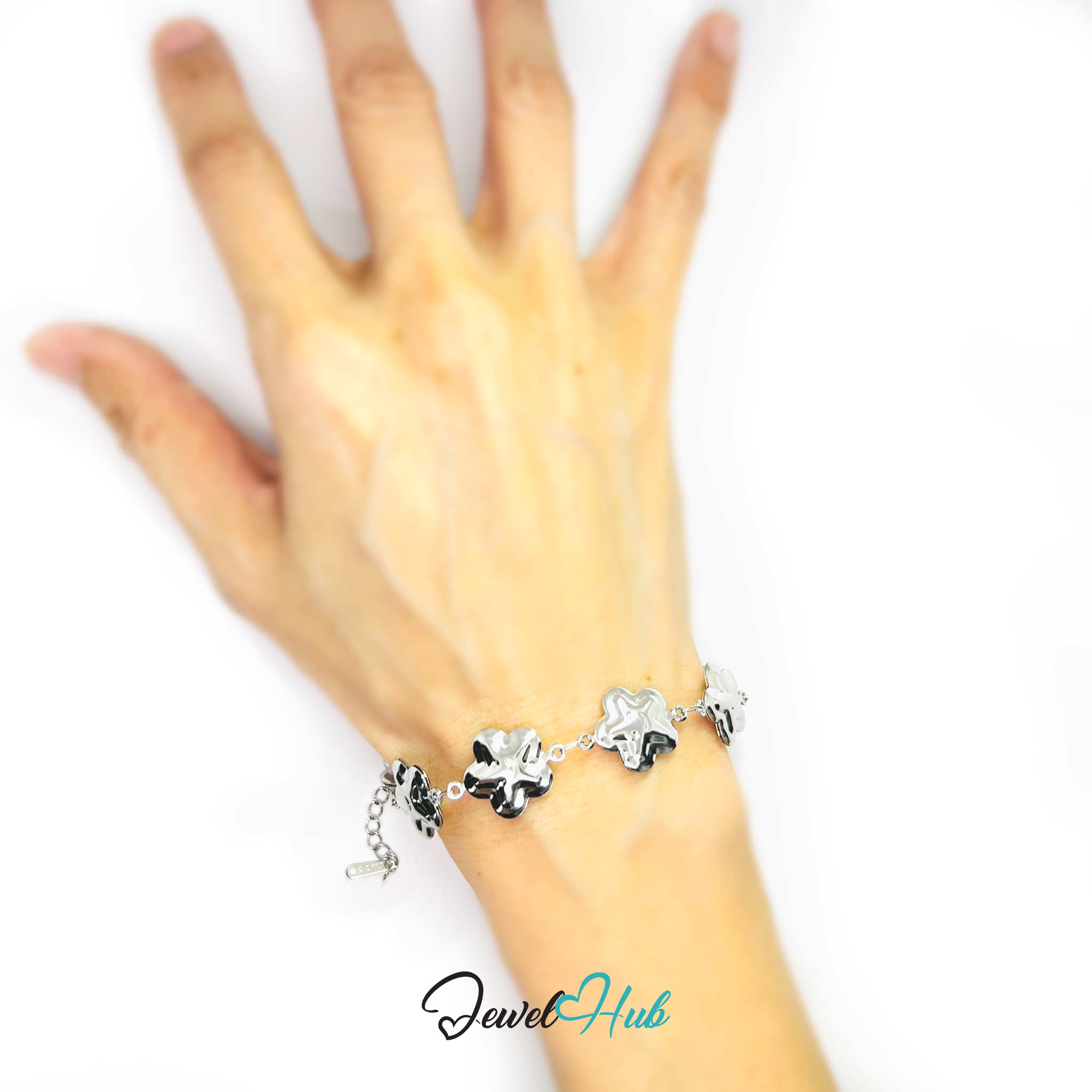 Stainless Steel Bubble Smile Star Silver Bracelet