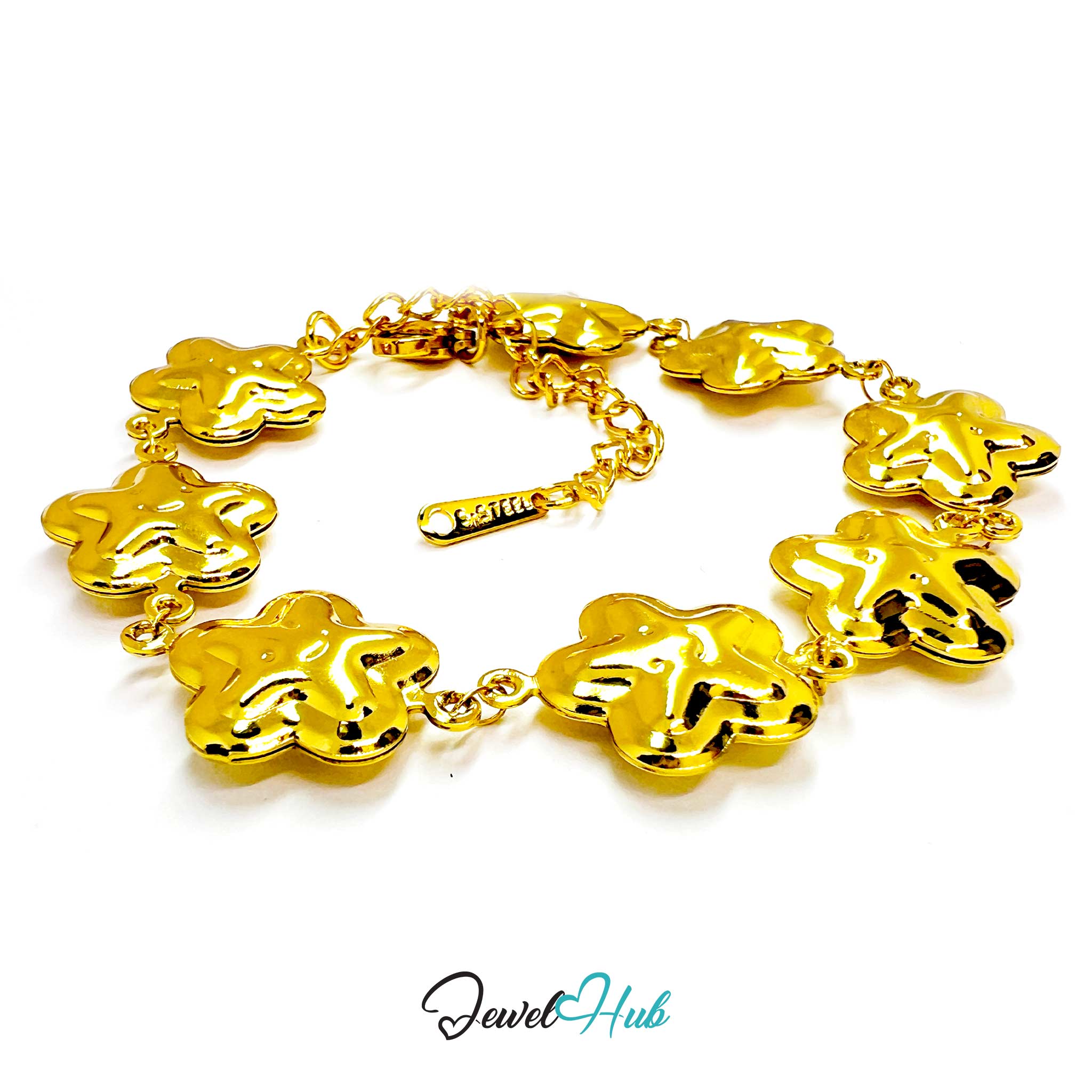 Stainless Steel Bubble Smile Star Gold Bracelet