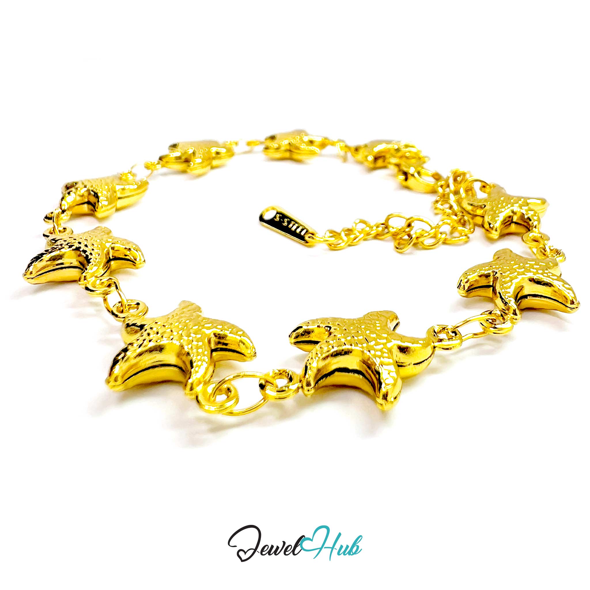 Stainless Steel Starfish Charms Gold Bracelet