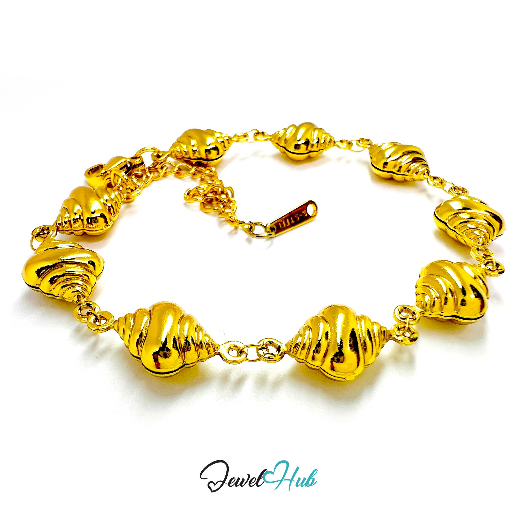 Stainless Steel Seashell Charms Gold Bracelet