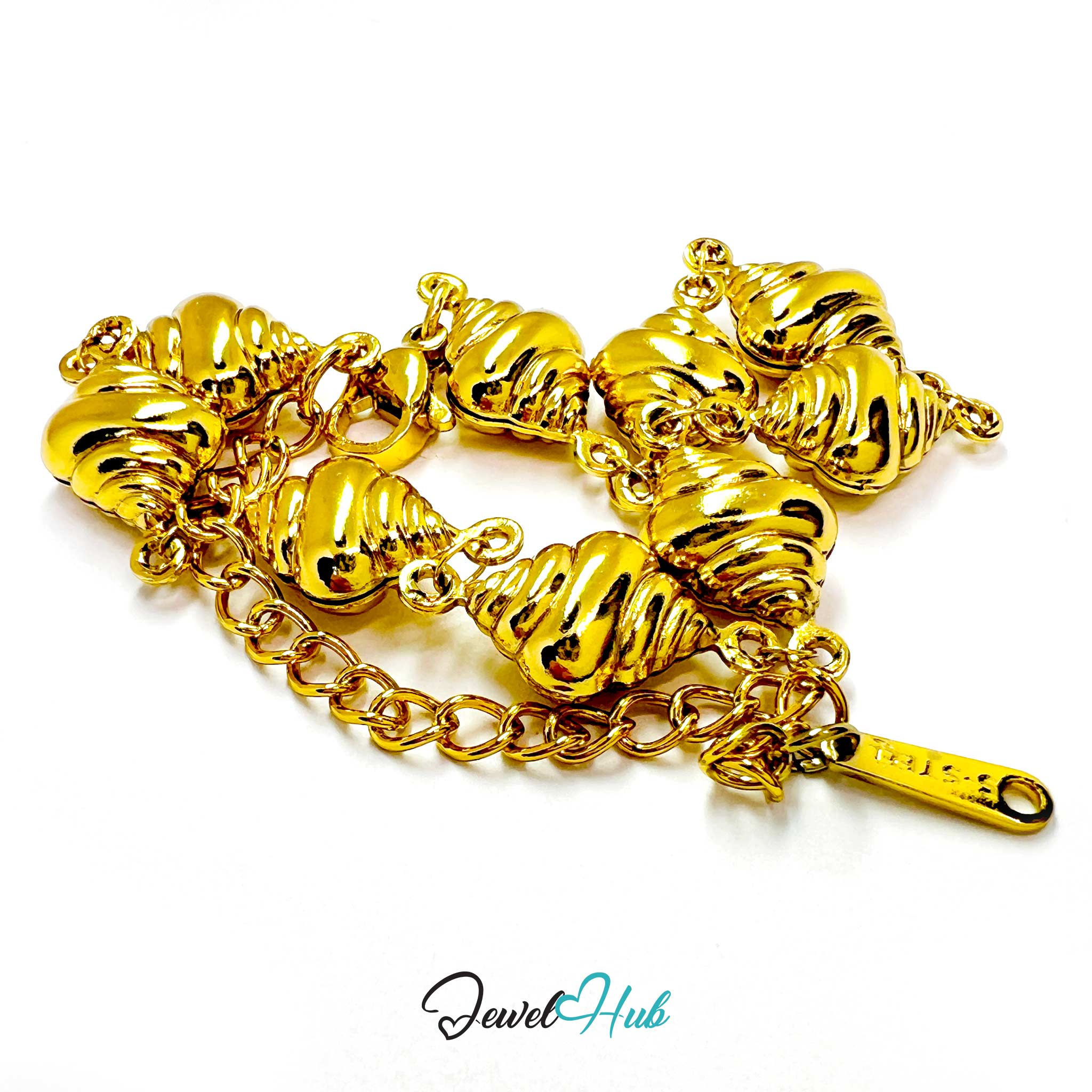 Stainless Steel Seashell Charms Gold Bracelet