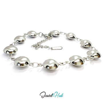 Stainless Steel Bubble Dome Silver Bracelet