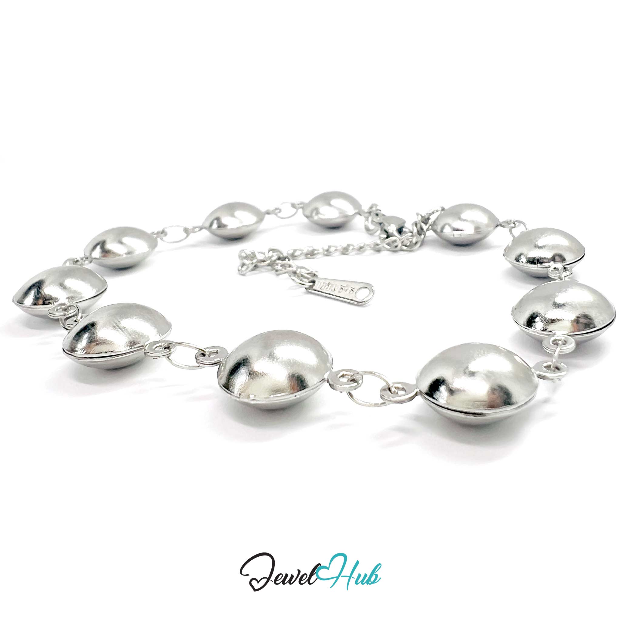 Stainless Steel Bubble Dome Silver Bracelet