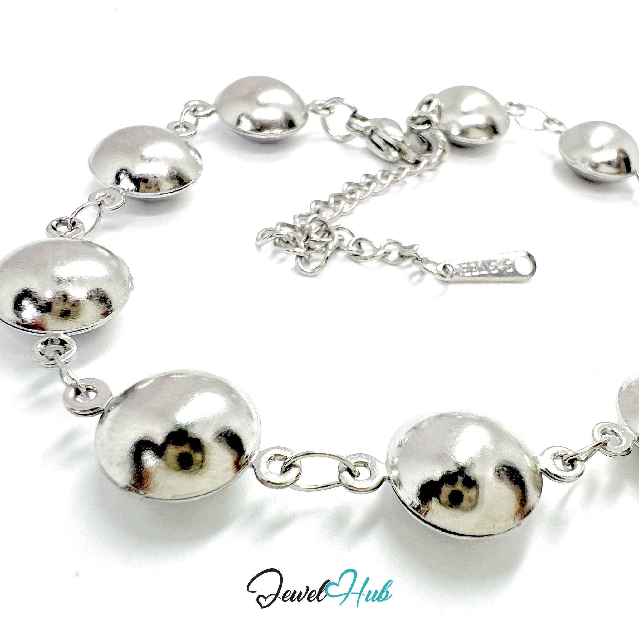 Stainless Steel Bubble Dome Silver Bracelet
