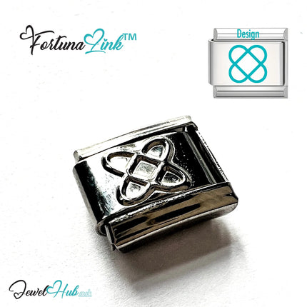 Italian Bracelet Charm by FortunaLink™ Silver Stainless Steel Charm - JewelHub.co.uk