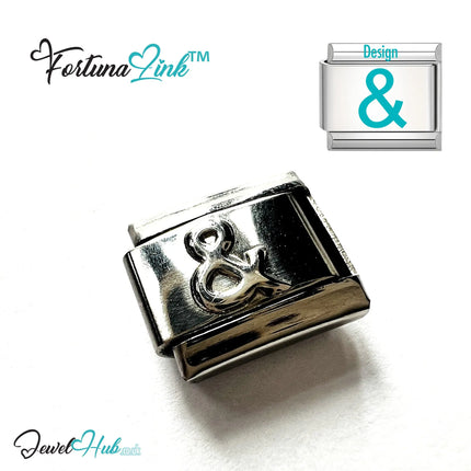 Italian Bracelet Charm by FortunaLink™ Silver Stainless Steel Charm - JewelHub.co.uk