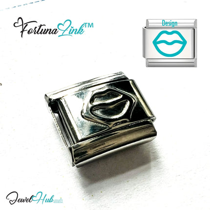 Italian Bracelet Charm by FortunaLink™ Silver Stainless Steel Charm - JewelHub.co.uk