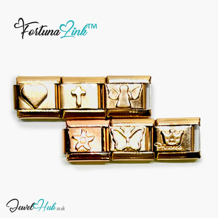 FortunaLink™ Rose Gold-Tone Italian Charm – Stainless Steel Symbols for Daily Meaning & Modular Elegance
