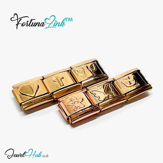 FortunaLink™ Rose Gold-Tone Italian Charm – Stainless Steel Symbols for Daily Meaning & Modular Elegance