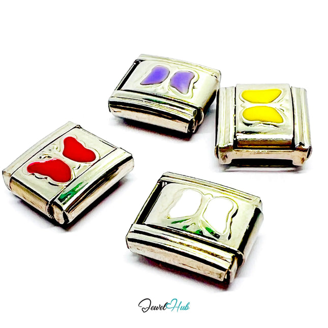 FortunaLink™ Butterfly Charm for 9mm Italian Bracelets – Colourful Modular Link