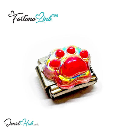 FortunaLink™ Italian Bracelet Charm – Modular Paw Print Design for Colourful Everyday Style CA