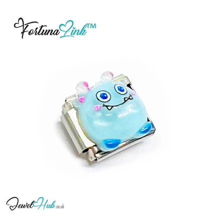 FortunaLink™ Monster Charm Set – Stainless Steel Italian Bracelet Charms | Playful Enamel Monsters - JewelHub.co.uk