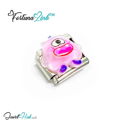 FortunaLink™ Monster Charm Set – Stainless Steel Italian Bracelet Charms | Playful Enamel Monsters - JewelHub.co.uk