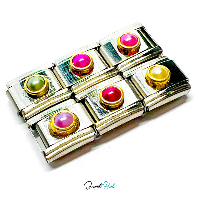 FortunaLink™ Mini Pearl Charm for 9mm Italian Bracelets – Colourful Modular Link