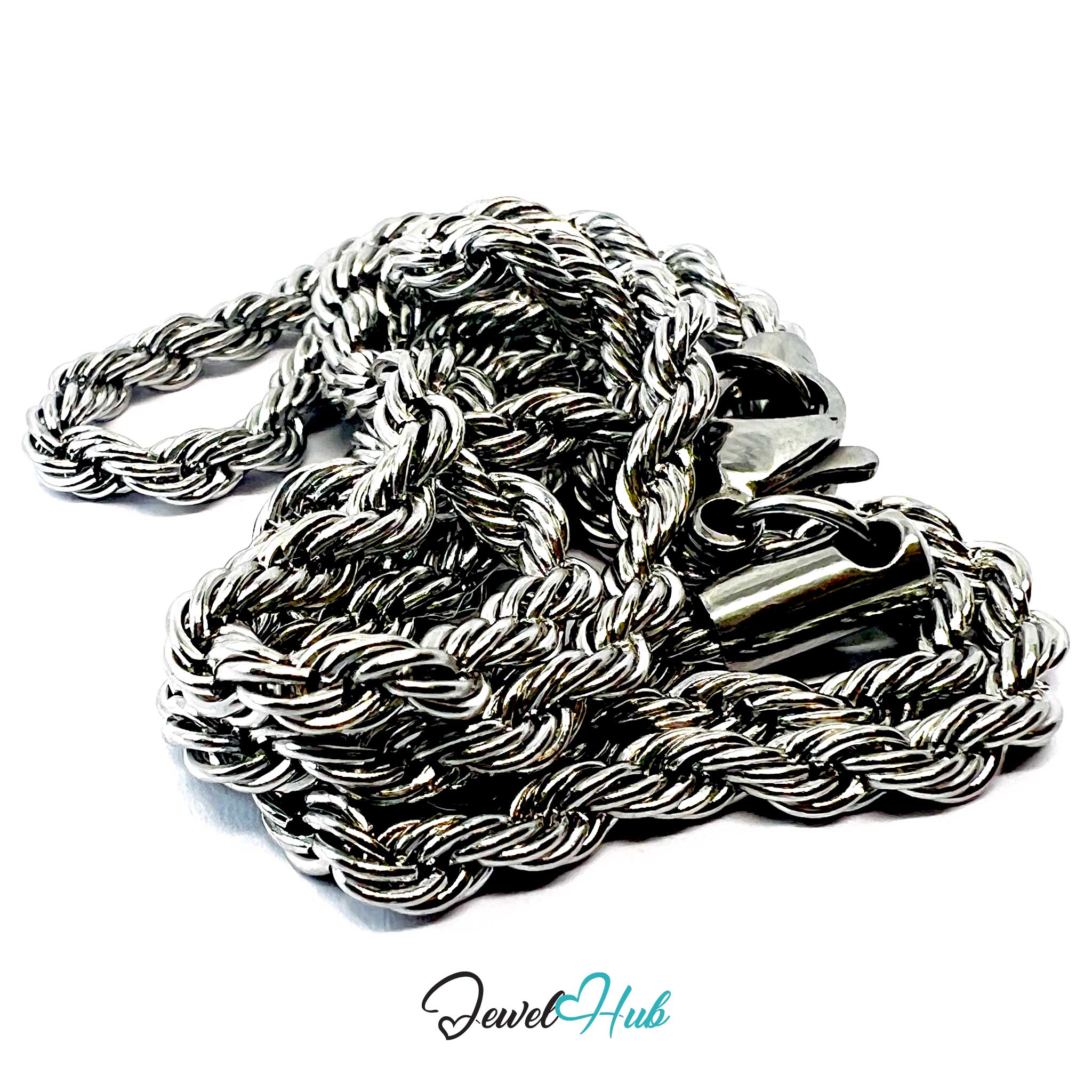 Silver Stainless Steel Rope Chain Necklace 3mm | 55cm