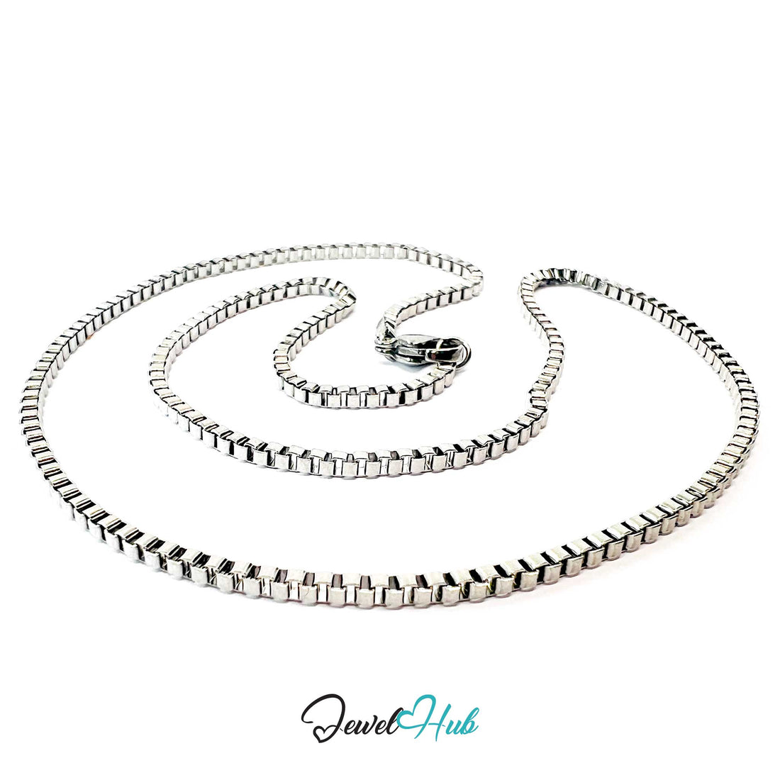 Silver Stainless Steel Box Chain Necklace 2mm | 45cm or 60cm