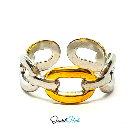 DuoTone InterlinkBand Ring · Stainless Steel · Adjustable NOP · Connected Style CA