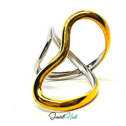 DuoTone DuoSwirl Band Ring · Stainless Steel · Adjustable MNO · Symbolic Motion CA