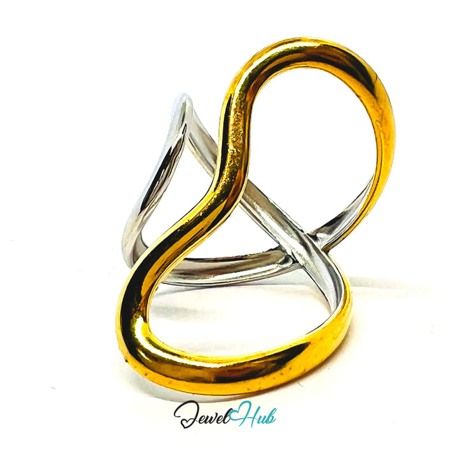 DuoTone DuoSwirl Band Ring · Stainless Steel · Adjustable MNO · Symbolic Motion CA