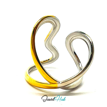 DuoTone DuoSwirl Band Ring · Stainless Steel · Adjustable MNO · Symbolic Motion CA